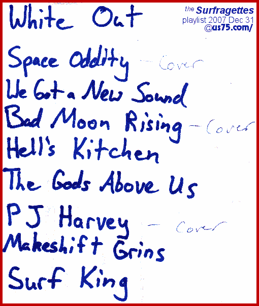 Surfragettes Playlist 2007-12-31